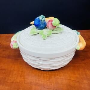 VTG Fitz & Floyd Kitchen Harvest Collection 1 Quart Covered Dish 1984 Vegetable